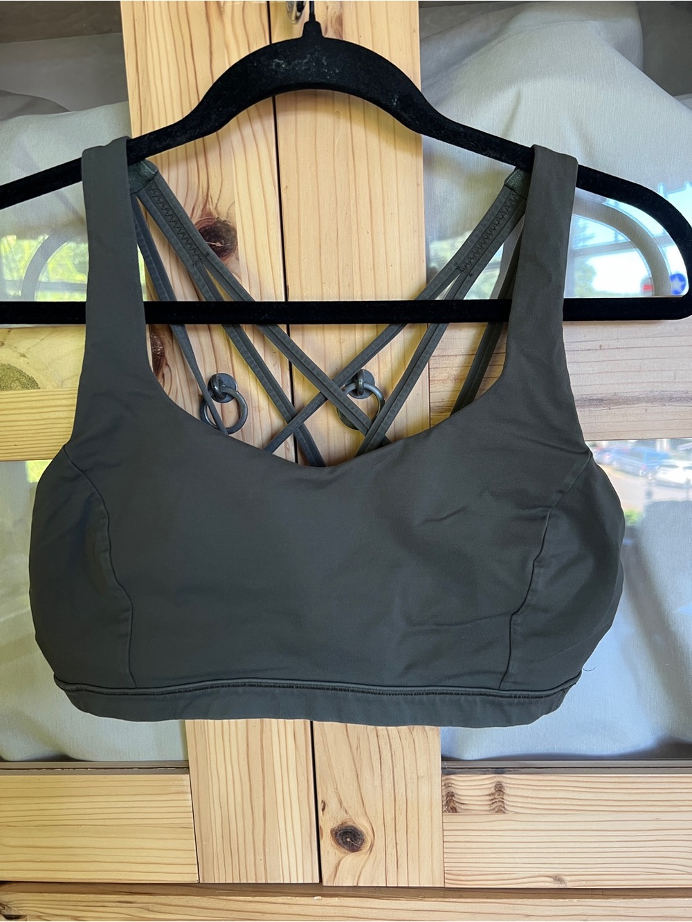 lululemon athletica Olive Green Strappy Sports Bra